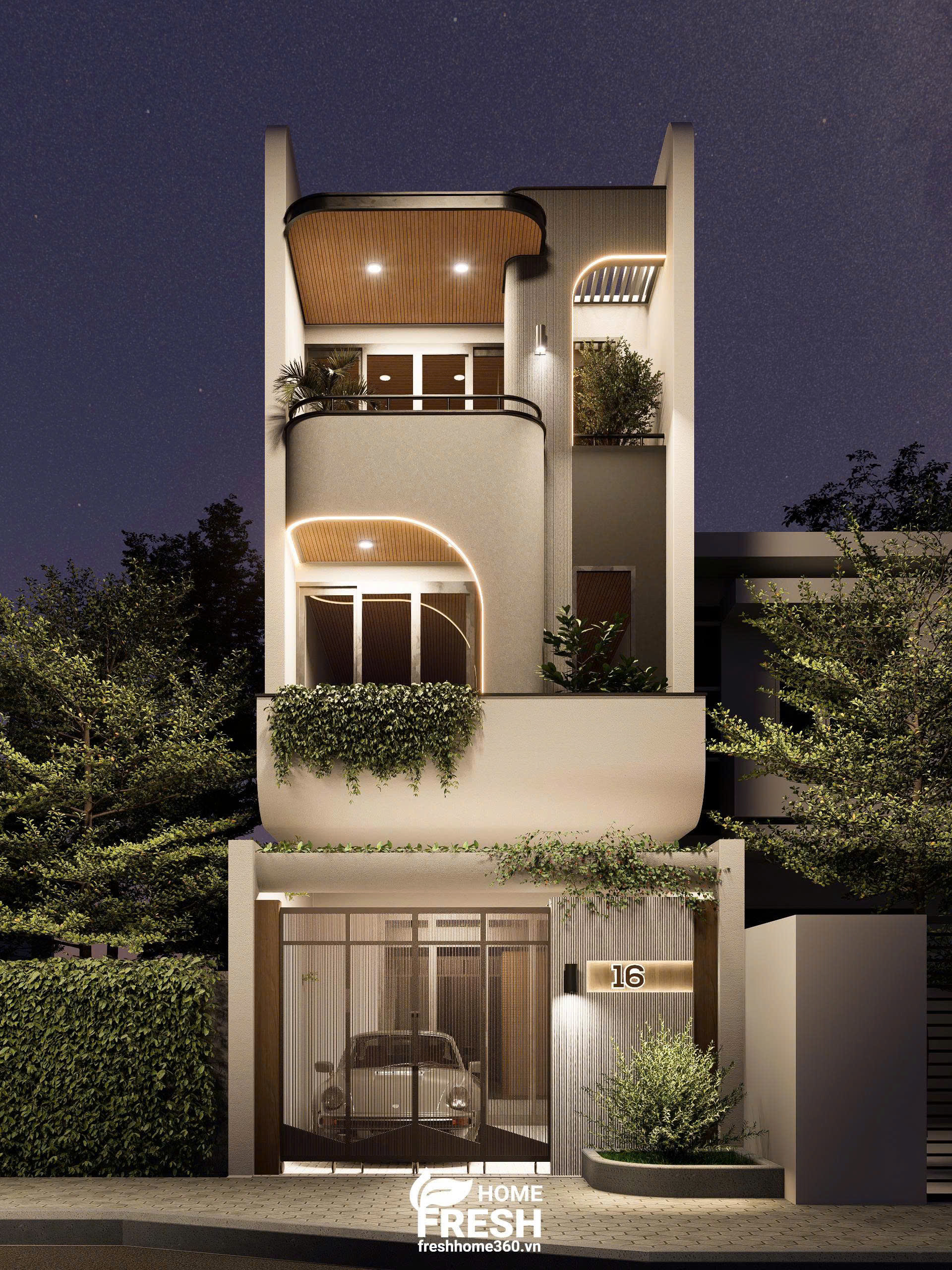 Nhà mặt phố mang phong cách hiện đại