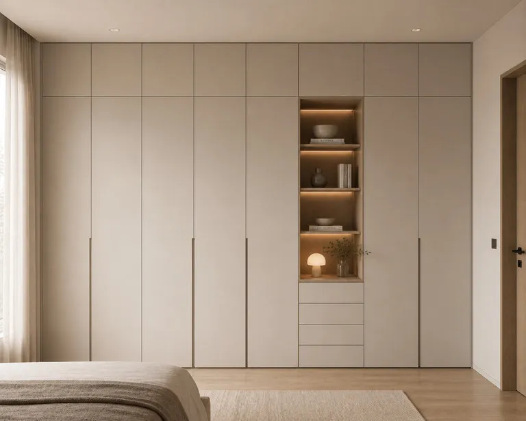 hệ tủ chạm trần trong căn hộ minimalism