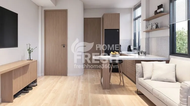 không gian mở trong căn hộ minimalism hiện đại